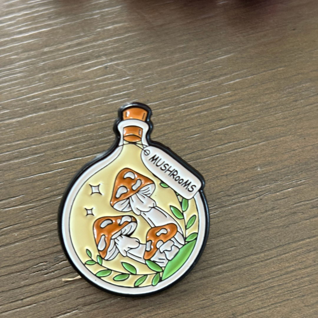 Mushroom Vial and Paint Pins