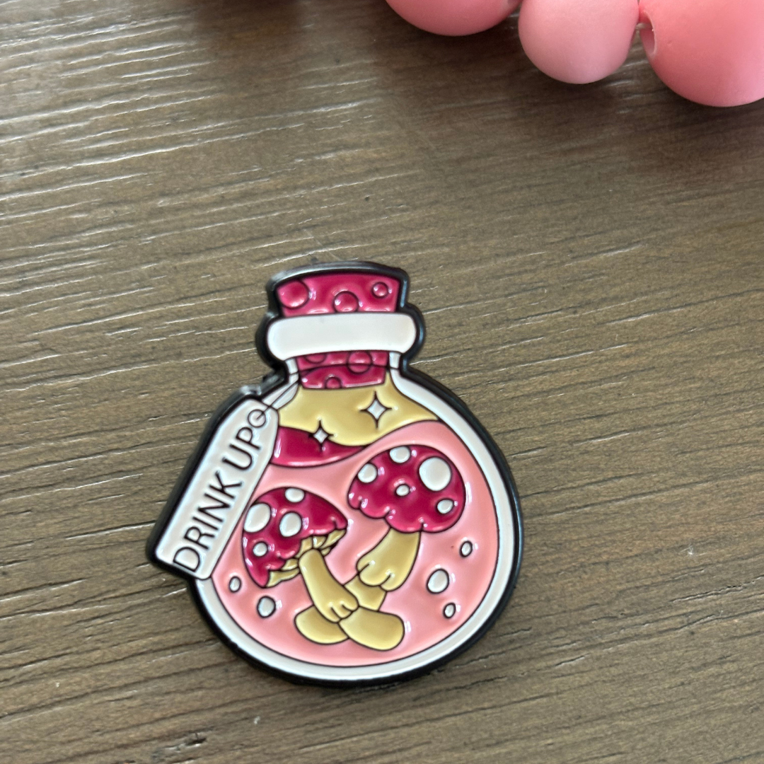 Mushroom Vial and Paint Pins