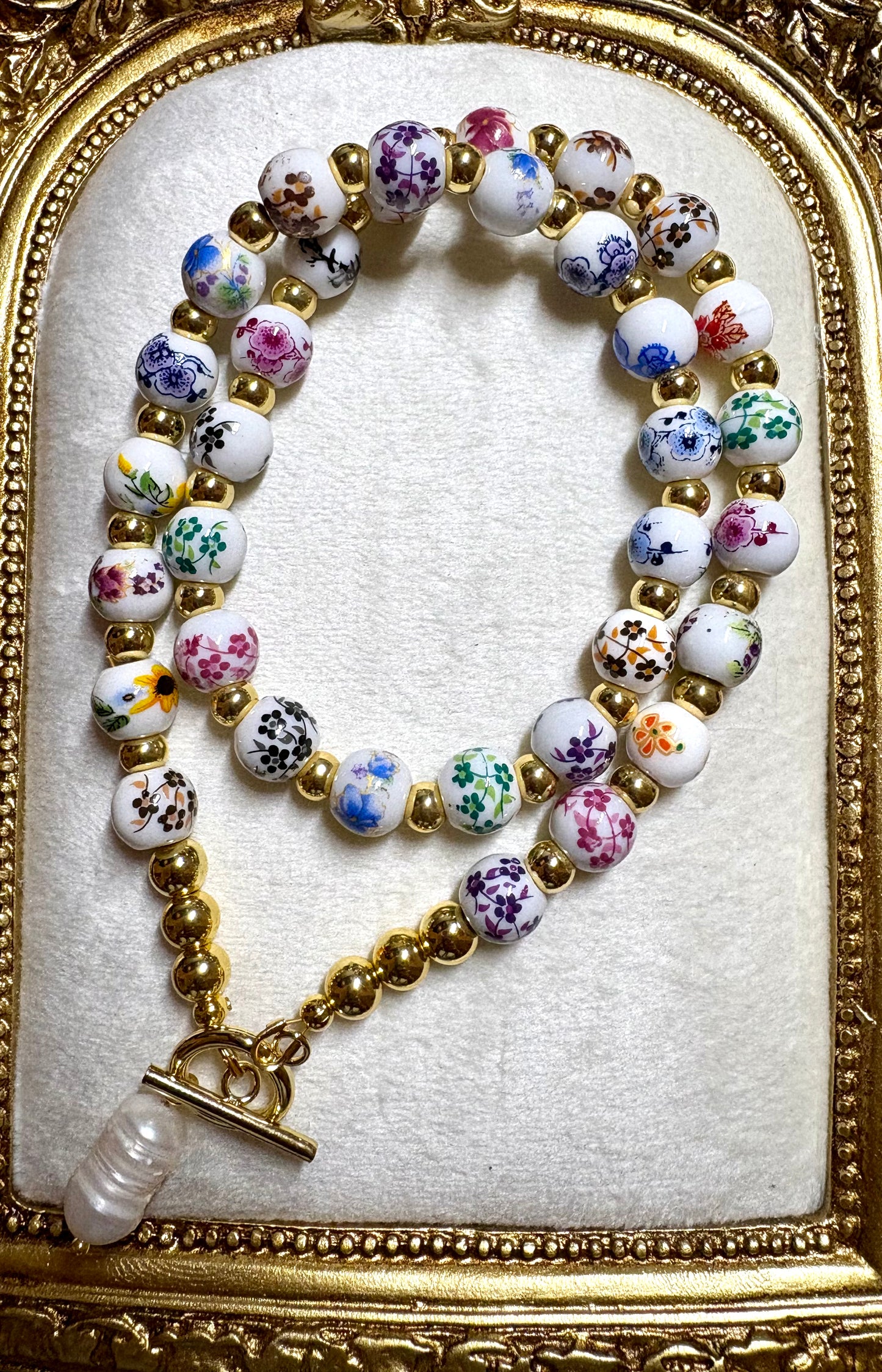 Fiora ✧ Chinoiserie-Inspired Floral Pearl Necklace