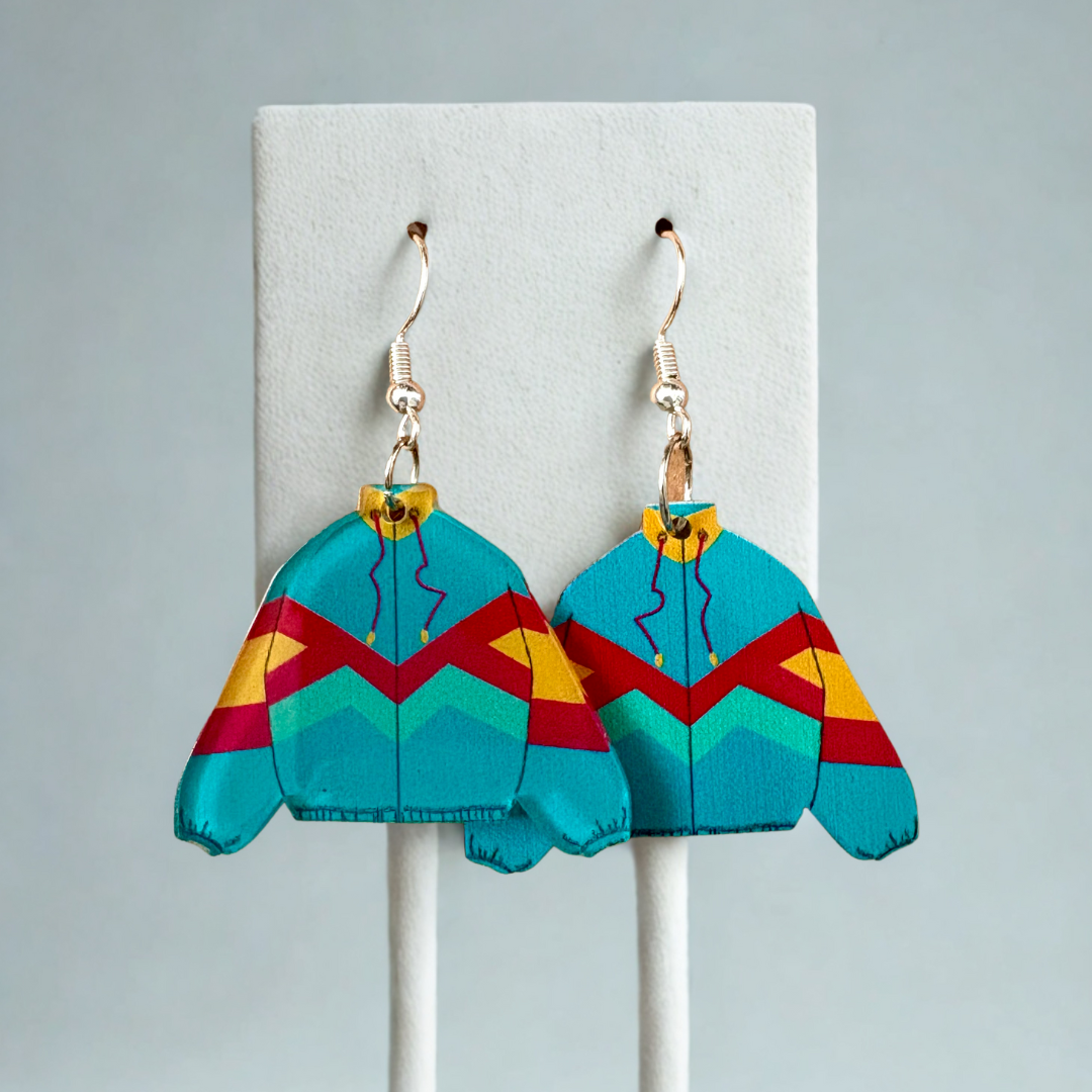 90's Retro Zip Up Jacket Earrings