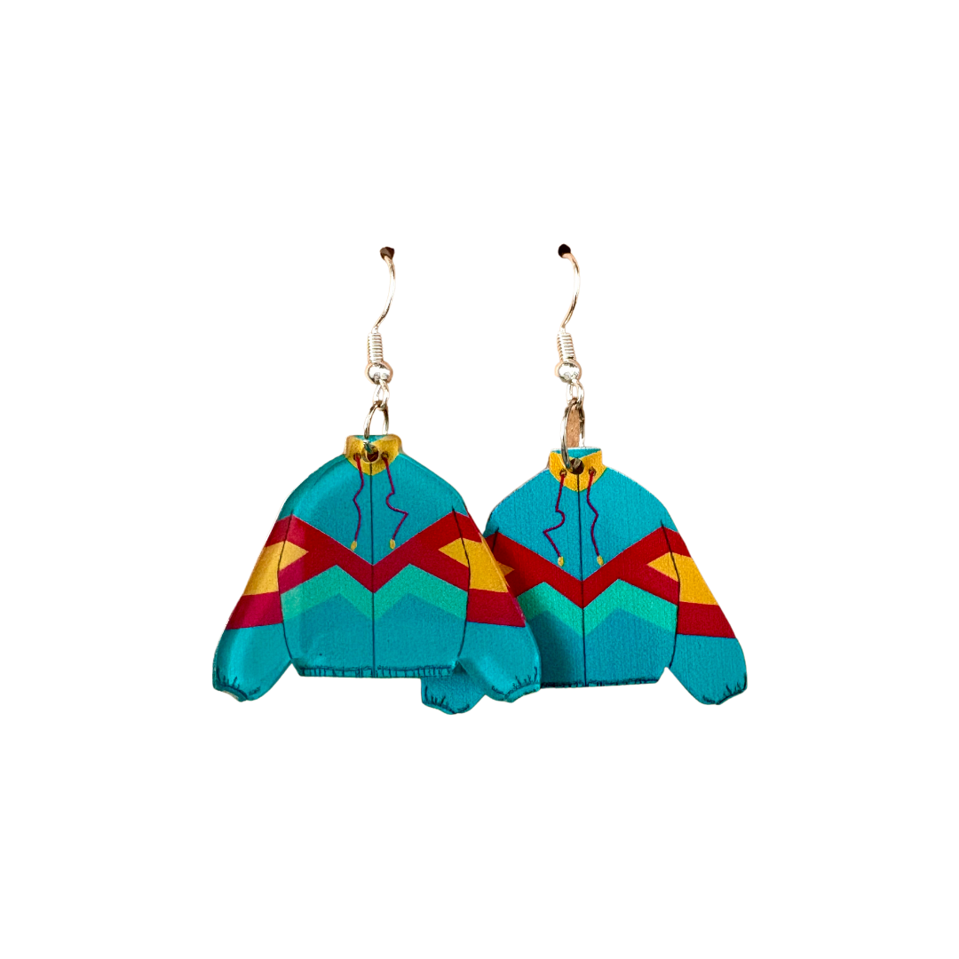 90's Retro Zip Up Jacket Earrings