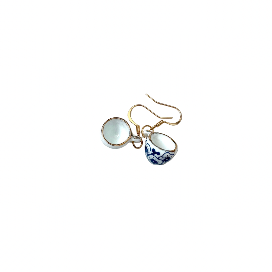 Chinese Ceramic Cup Earrings