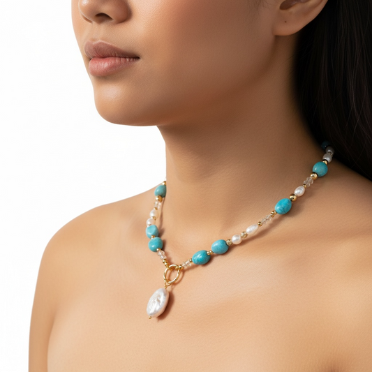 Mary ✧ Amazonite and Pearl