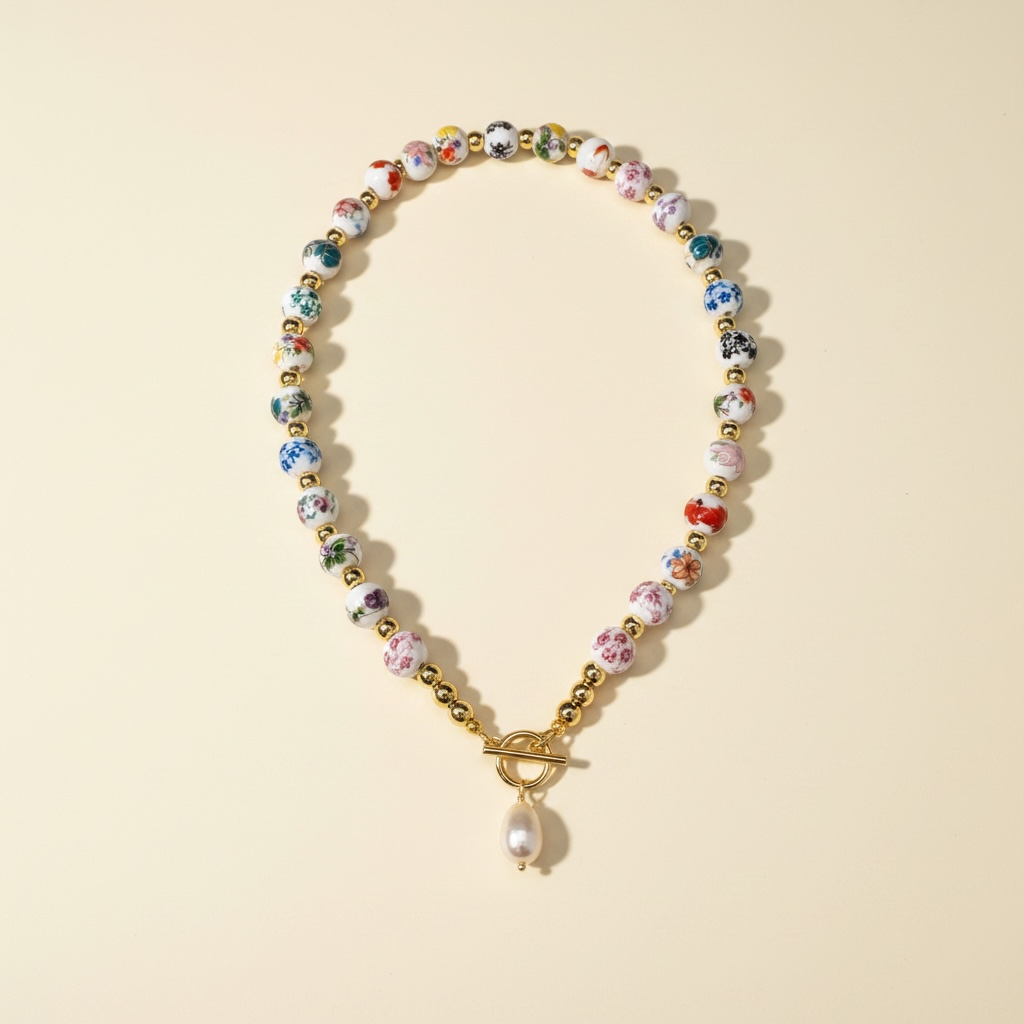 Fiora ✧ Chinoiserie-Inspired Floral Pearl Necklace
